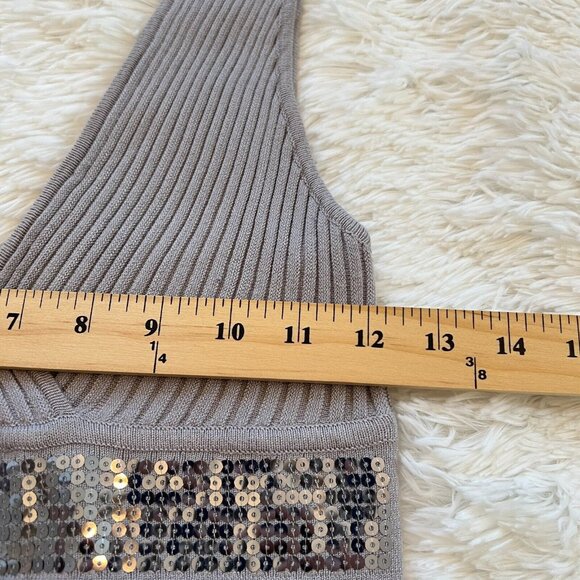 SAy What Dress Medium Silver Sequins Ribbed Swifties Metallic Eras Disco 15208 - Picture 7 of 8